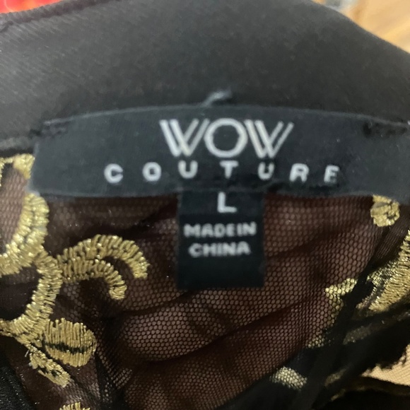 Wow, couture, red, black and gold lace dress - Picture 13 of 13